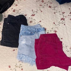 3 pairs of shorts from size 6 to 10